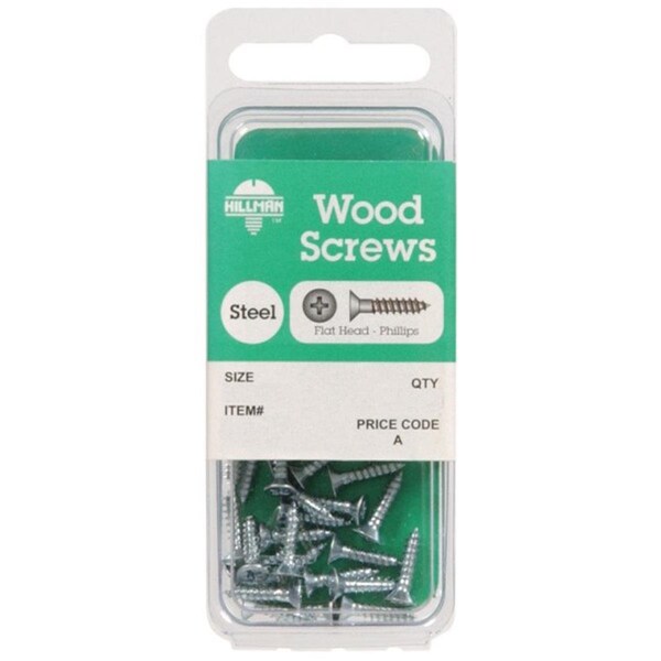 Hillman Wood Screw, #12, 2 1/2 inch, Zinc Plated Steel Flat Head Phillips Drive, 10 PK 5103080 - main